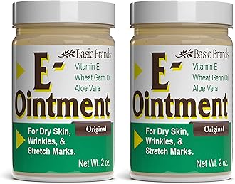 Basic Brands - Vitamin E Ointment - 2oz - Moisture Enhancing - Can Help Reduce Appearance of Scars, Stretch Marks, Fine Lines & Wrinkles - 2-Pack
