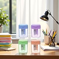 Vista 4 de 1 sacapuntas portátil de color aleatorio mini manual para estudiante oficina papelería sacapuntas