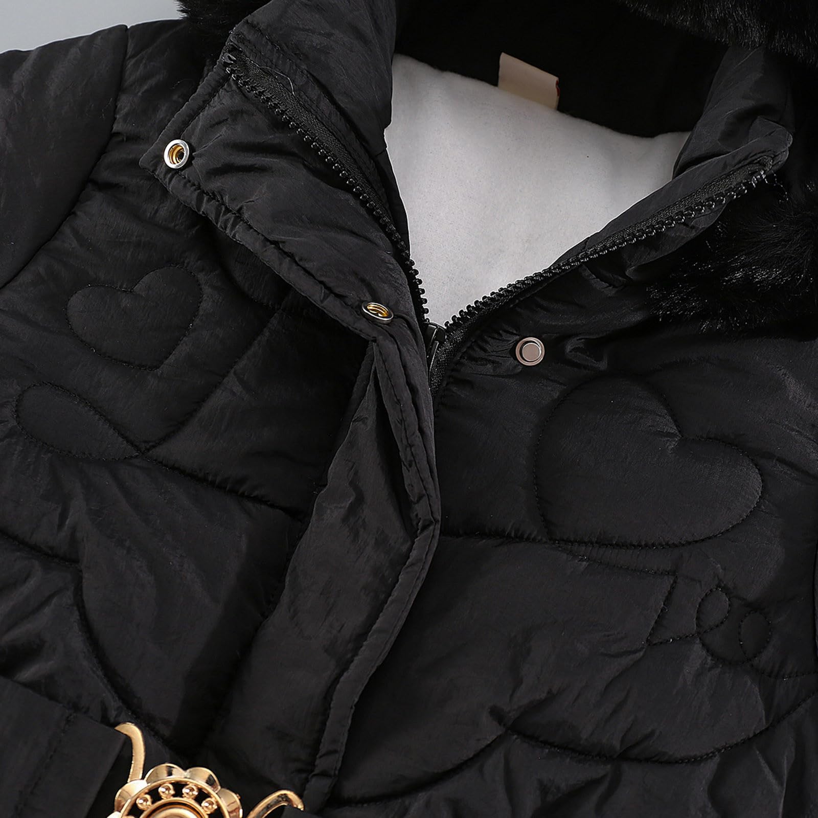 Genérico Chaqueta Cortavientos Niña - Abrigo De Invierno Infantil con Capucha Chaqueta Acolchada Cálida Forro Polar Resistente Al Cremallera Ropa De Abrigo para Niñas