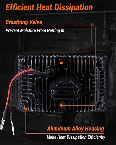 Miniatura 7 de BICYACO 4 PCS faros delanteros LED DOT rectangulares de 4x6 pulgadas de repuesto H4651 H4652 H4656 H4666 H6545 compatibles con Peterbilt Kenworth