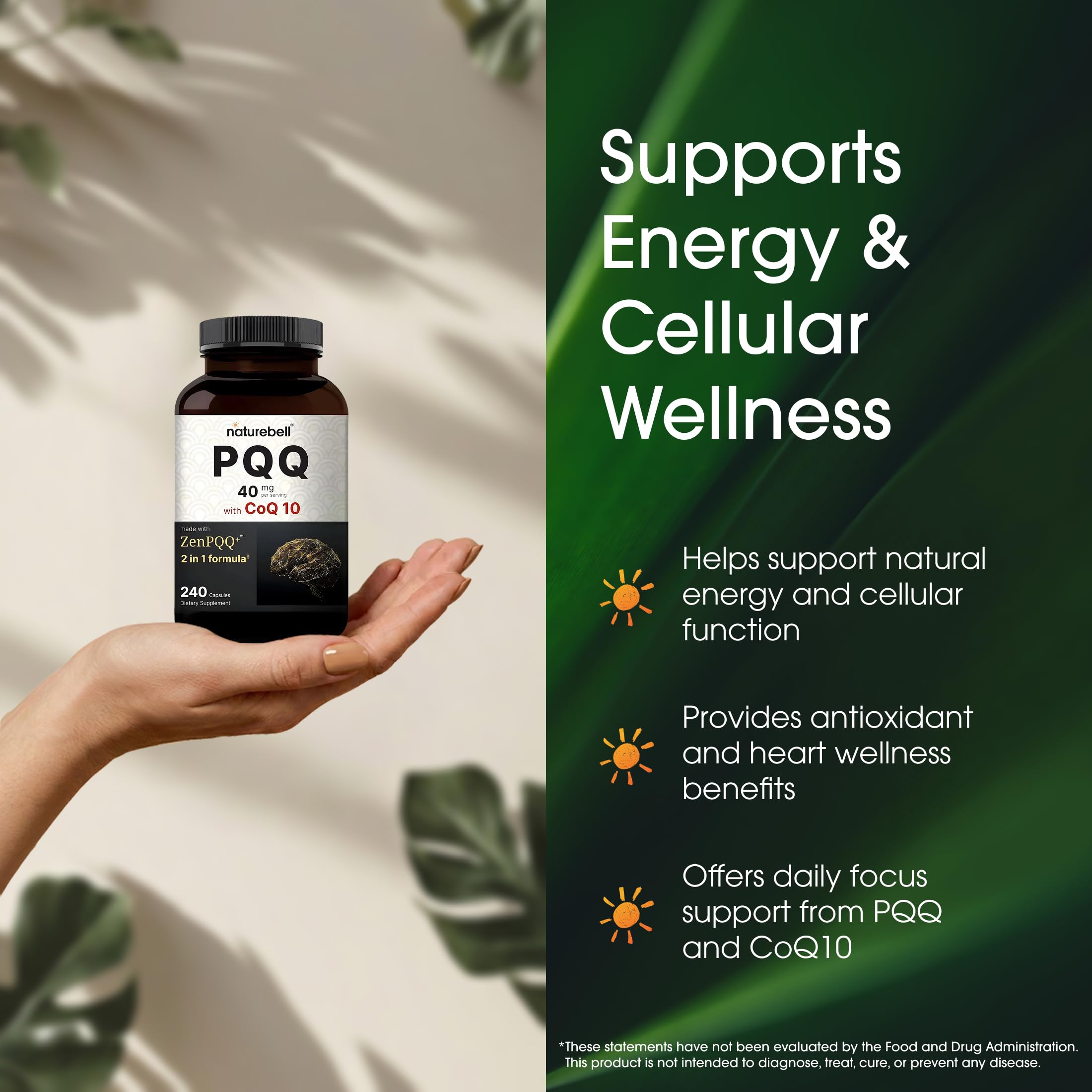 NatureBell PQQ 40mg with CoQ10 10mg, 240 Capsules — Amazon image 4