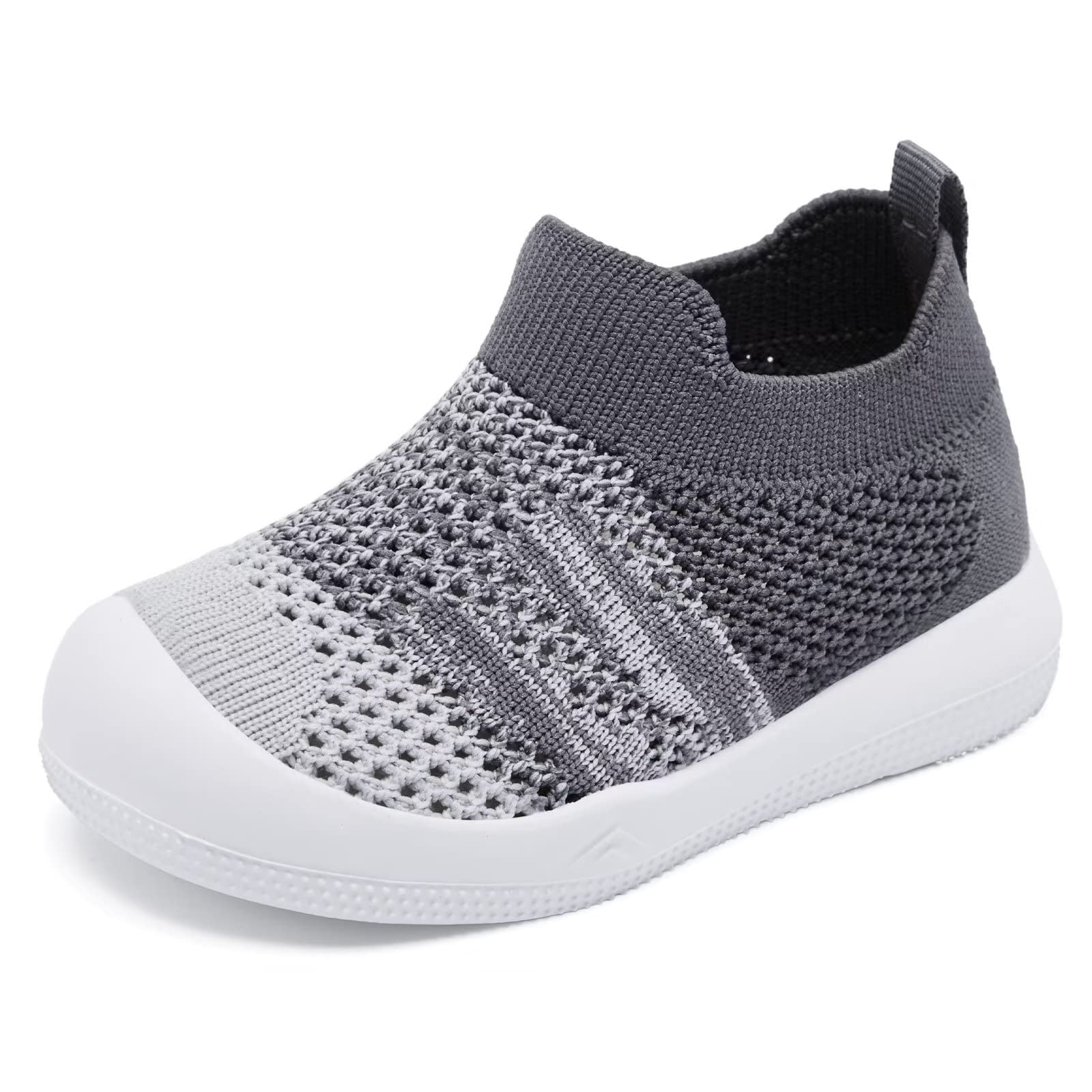 Eashi Zapatos antideslizantes para niños y niñas, transpirables, cálidos, elásticos, con suela viscoelástica, para proteger los dedos de los pies, tenis para exteriores