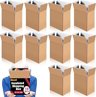 Blcculi Insulated Shipping Boxes,10 Pack Cold Shipping Boxes for Frozen Food,Chill Insulated Shipping Box