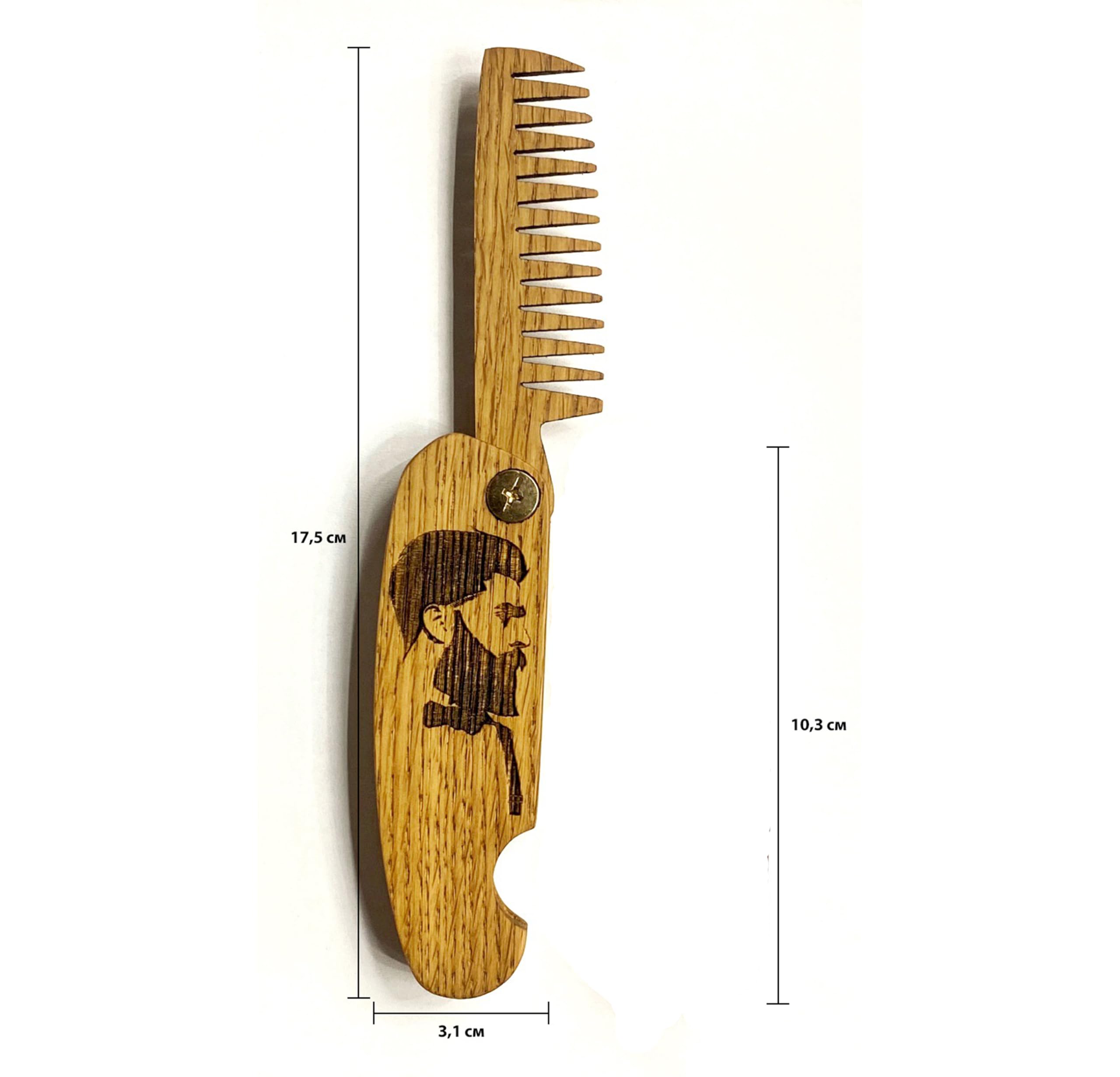B4K Premium Holzkamm für Männer – Handgefertigter Taschenkamm für Haare, Bart und Schnurrbart – Reisegröße