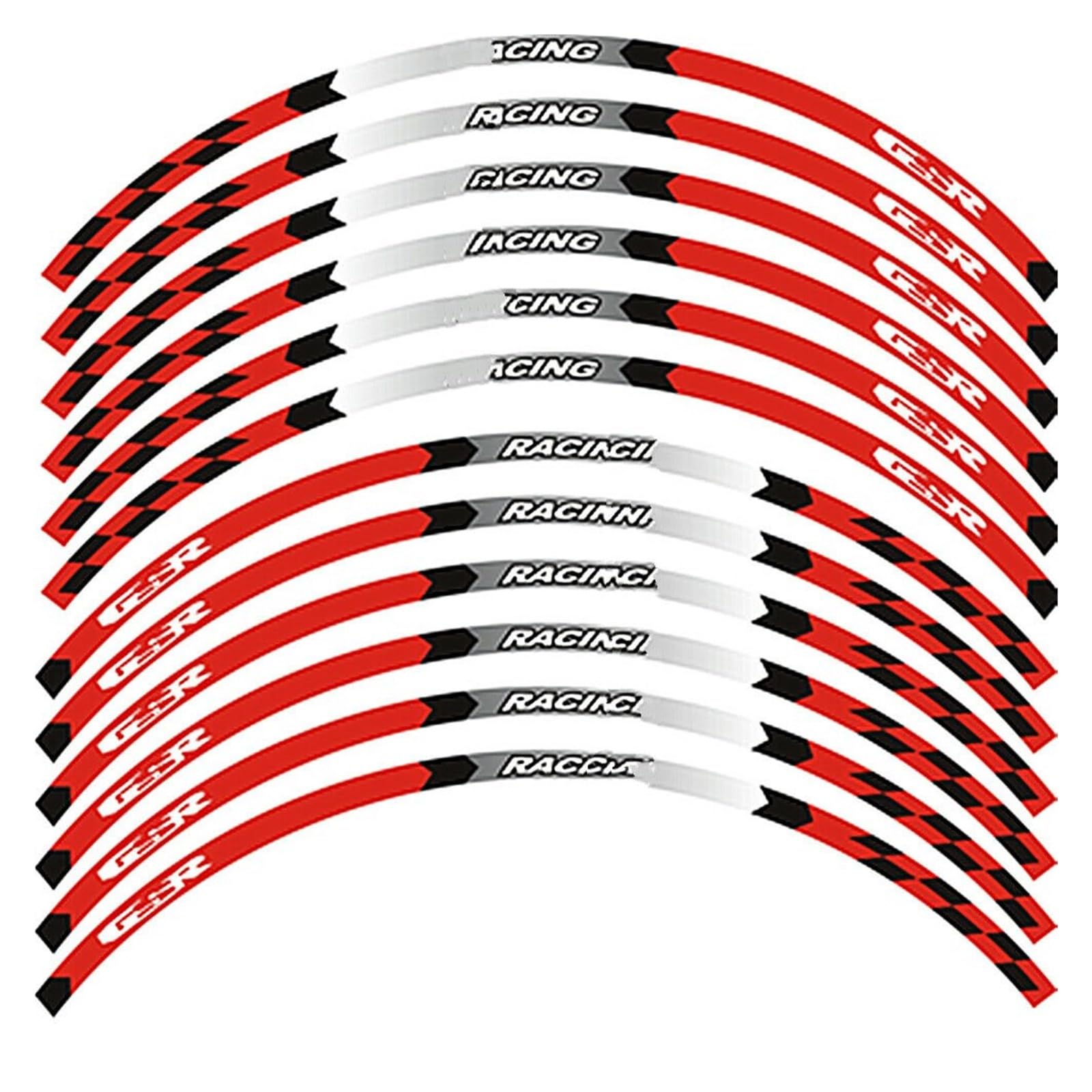 Hub Decals Rim for S&uzuki GSR400 GSR600 GSR750 for GSR 400 for 600 for 750 Motorcycle 17inch Wheel Sticker Decal Reflective Rim Stripe Tape(Red 1)