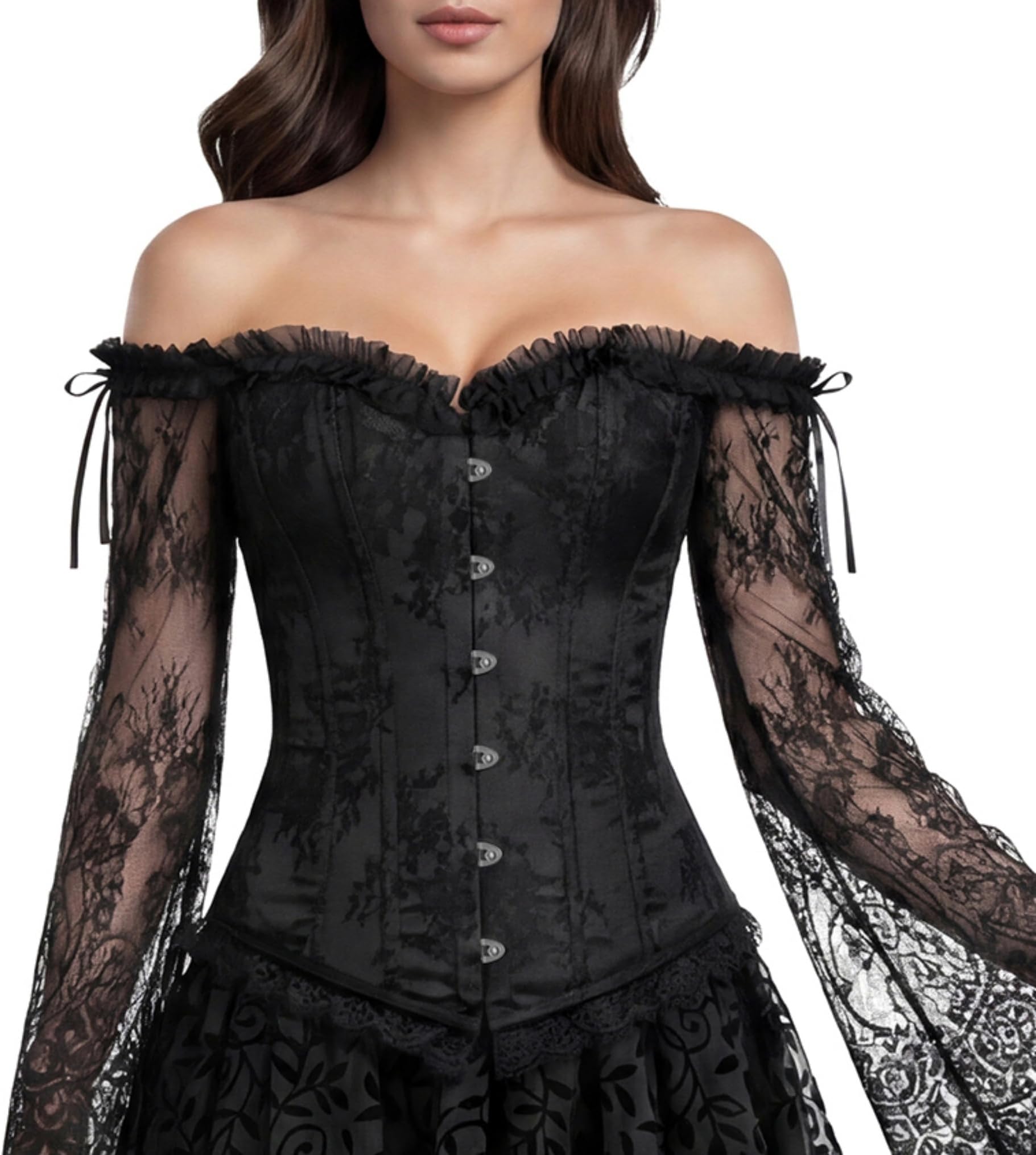 Zhitunemi Corset Tops for Women Renaissance: Womens Halloween Costume Corset Renaissance Fair - Historical Reenactment Events