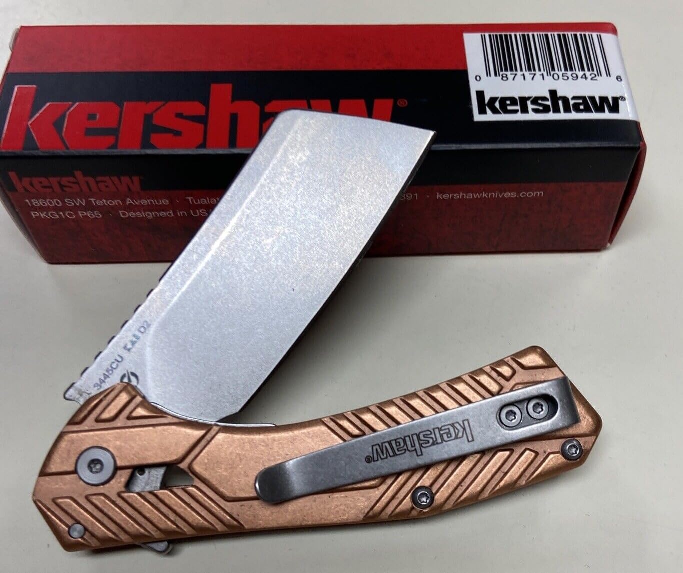Kershaw Static Knife Folding 2.9 Inch Copper Handle 3445CU