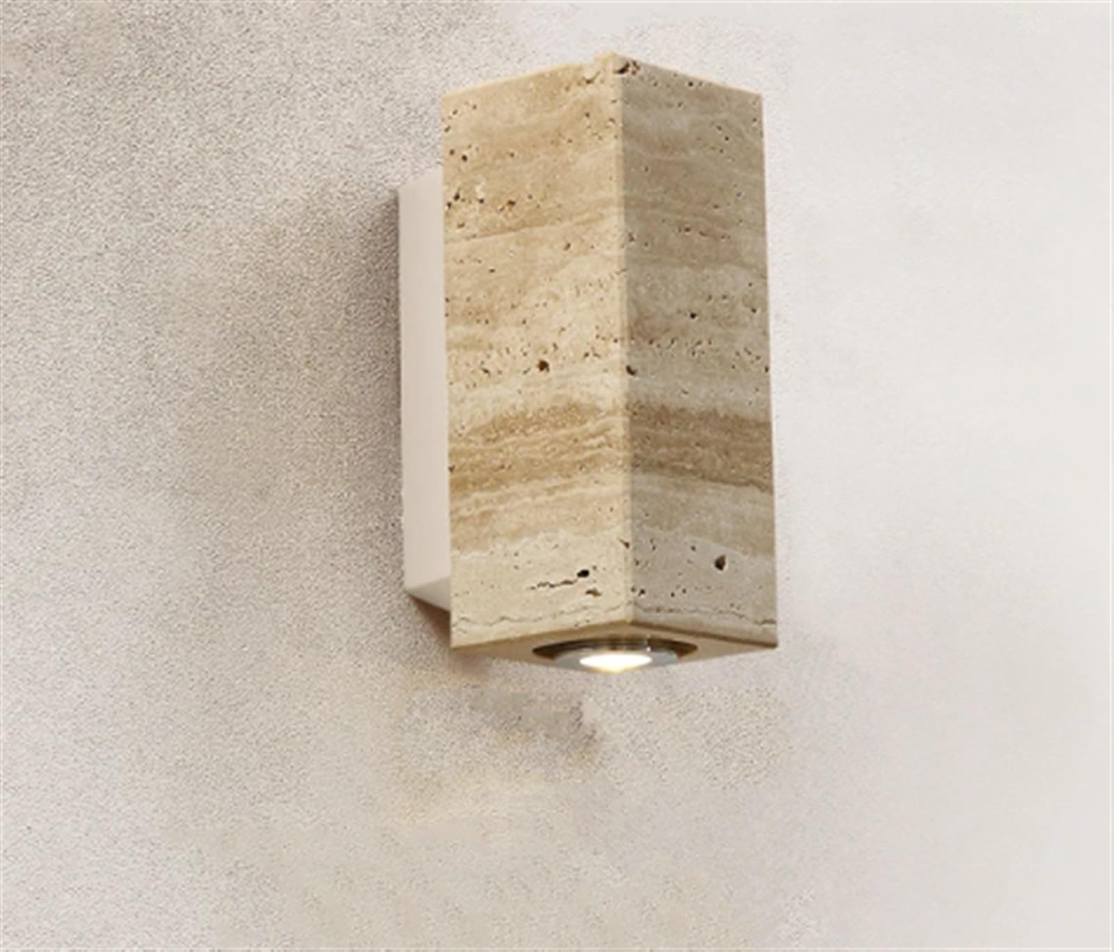 VDOQTLJT Wall Light Yellow Travertine Stone Japanese Style Wabi-sabi Lights Retro Outdoor Sconces Bedroom Dinning Room Lamp Battery(B)