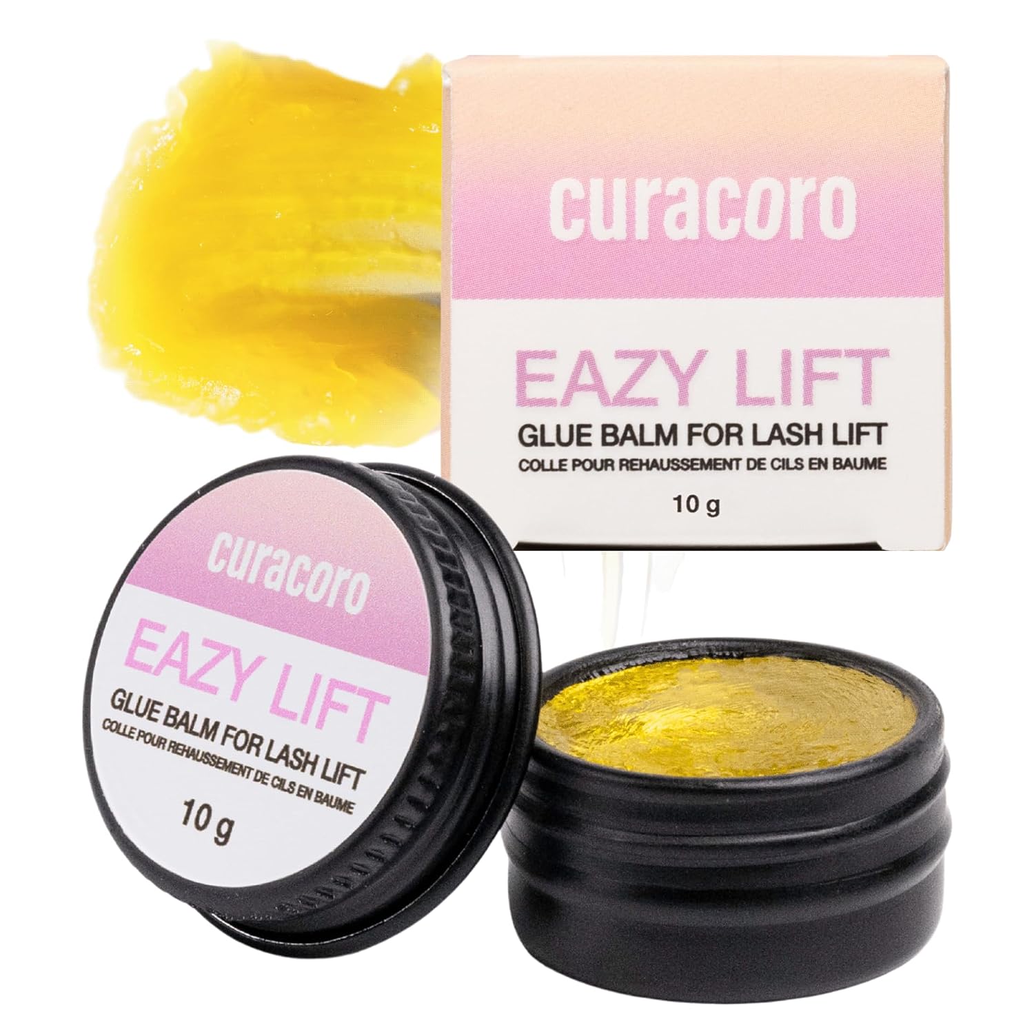 Curacoro Eazy Lash Lift Glue Balm 15g Nourishing Lash Lift Adhesive, Rose | Eyelash Curling & Lamination, Hydrating, Long-Lasting Lash Lift Balm