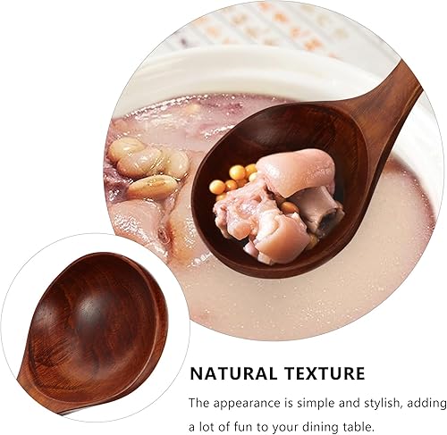 Miniatura 4 de Luxshiny Juego de 3 cucharas de madera para pasta, cucharas chinas de ramen asiático, cucharas de arroz, cucharas de azúcar, cucharas de frutas para