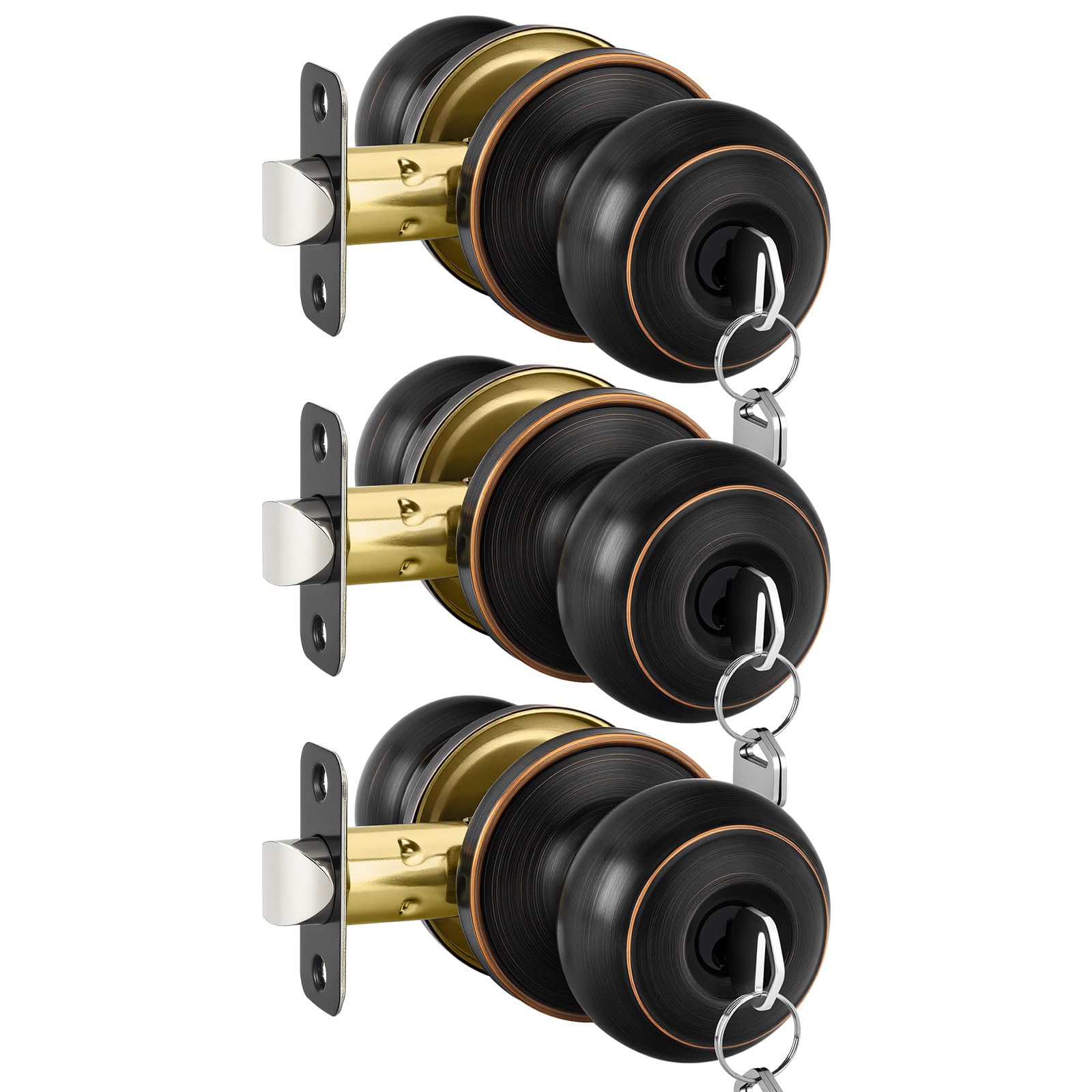 Haidms 6 Pack Matte Black Door Knobs Interior Privacy, Black Interior Door Knobs for Bedroom or Bathroom Classic Round Doorknobs Hardware — Amazon image 23