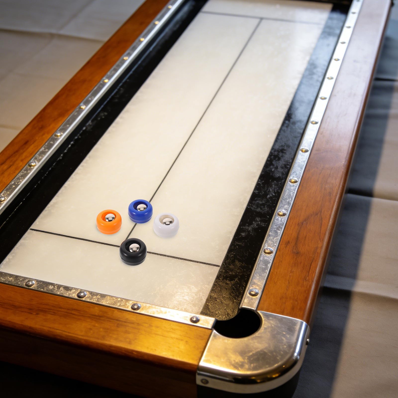 16 palets de Jeu de palets - Mini Rouleaux de 2,5 cm pour Le Jeu de Curling - Jeux de société de Table, pièces à Rouler pour Les activités Scolaires et de Bureau