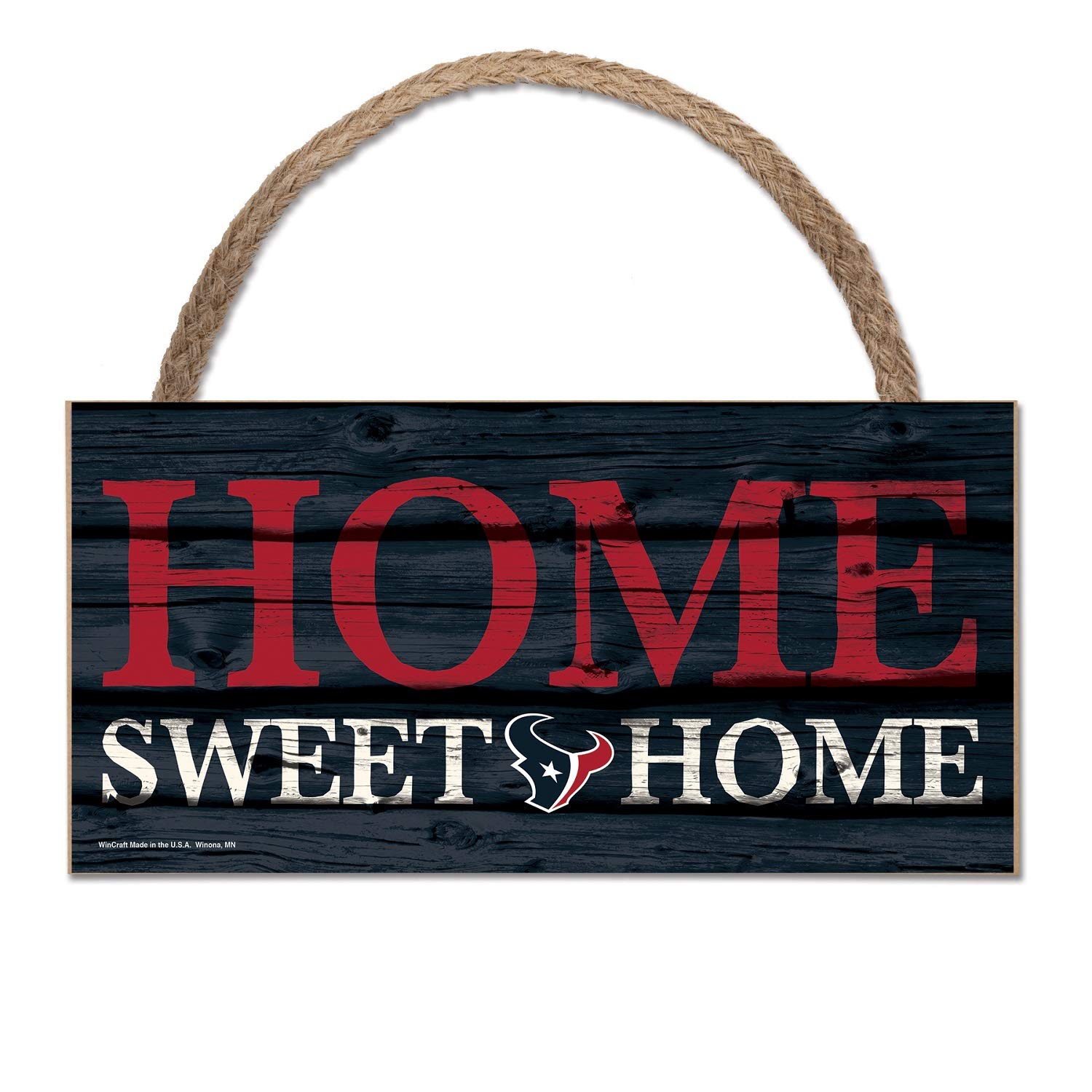 Wincraft NFL Schild aus Holz Houston Texans Holzschild Wood Slogan Home Sweet Home