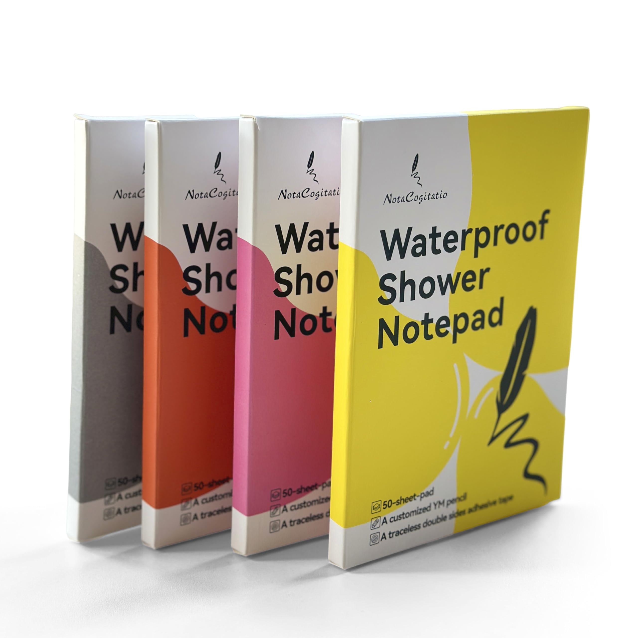 Blocco note doccia impermeabile - 100 pagine di carta pietra con matita e supporto - aderisce al muro senza residui - 4 colori disponibili - regalo per casa o ufficio Notacogitatio (4)