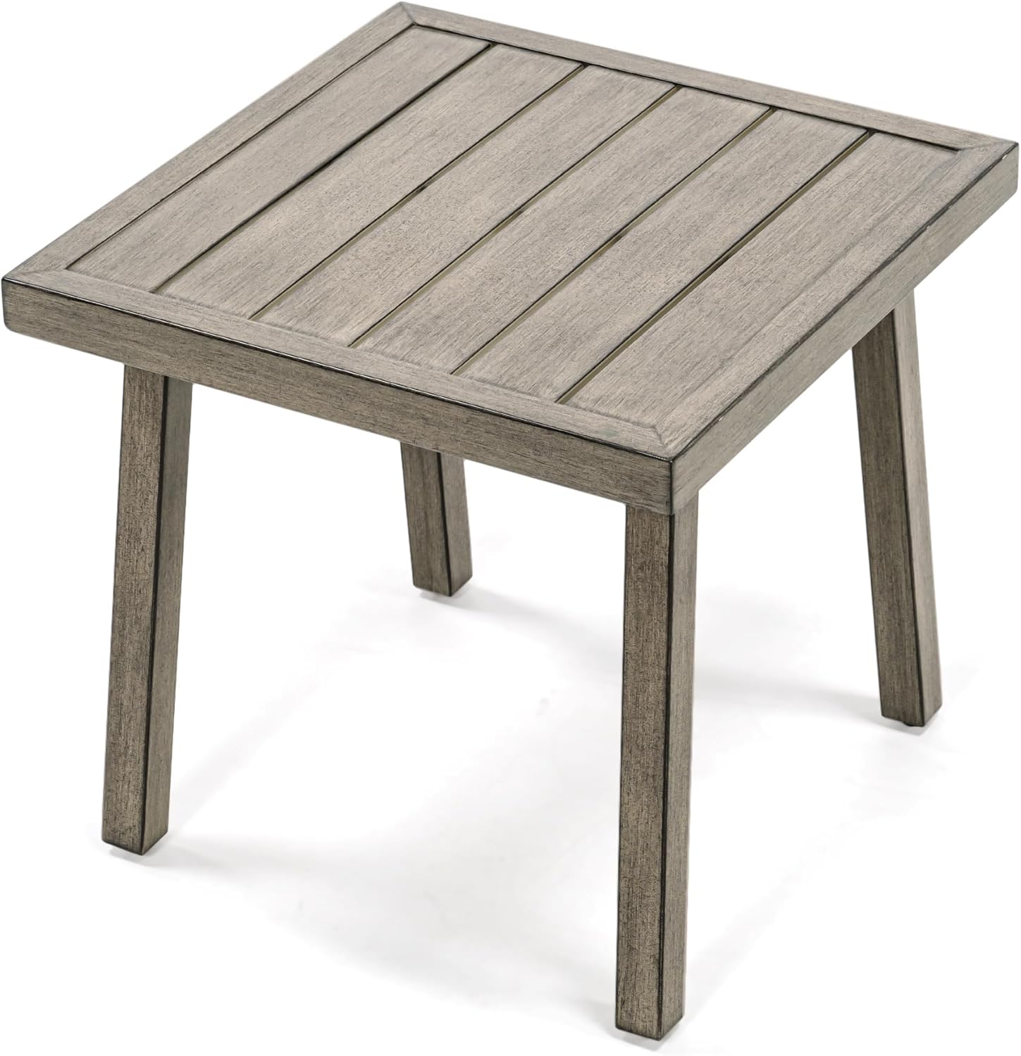 Amazon.com: HAPPATIO Square Outdoor Side Table, Aluminum Modern Accent ...