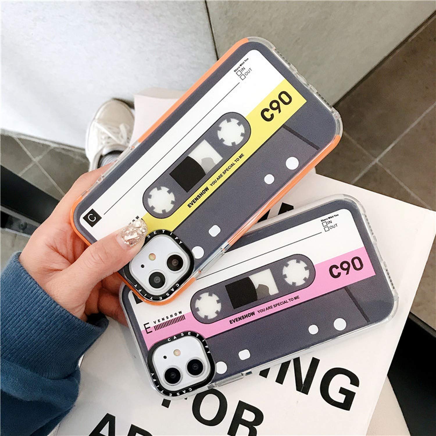 Amazon.co.jp: Auangao レトロクラシック古いカセットテープカラフルな