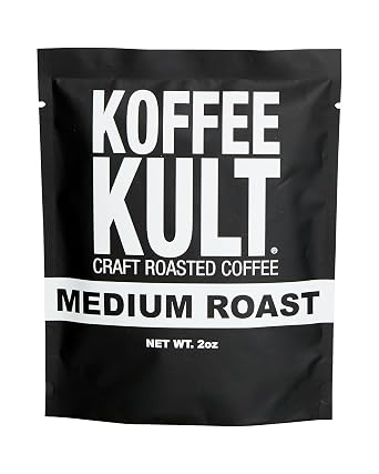 Koffee Kult Medium Roast Whole Bean Coffee - Premium Arabica Coffee Beans for Caffeine Enjoyers Seeking Bold, Rich Flavor and Aroma in Every Cup - Perfect for Brewing Enthusiasts (Whole Bean, 2oz)