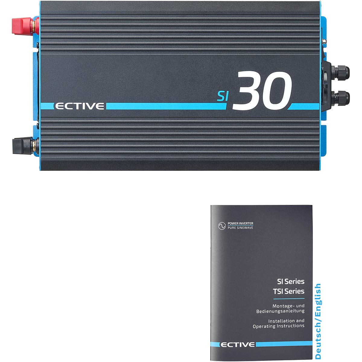ECTIVE Reiner Sinus Wechselrichter SI30-3000W, 24V auf 230V, USB, Überlastschutz, Überhitzungsschutz, Aluminiumgehäuse - DC/AC Spannungswandler, Umwandler, Stromwandler für Haushaltsgeräten