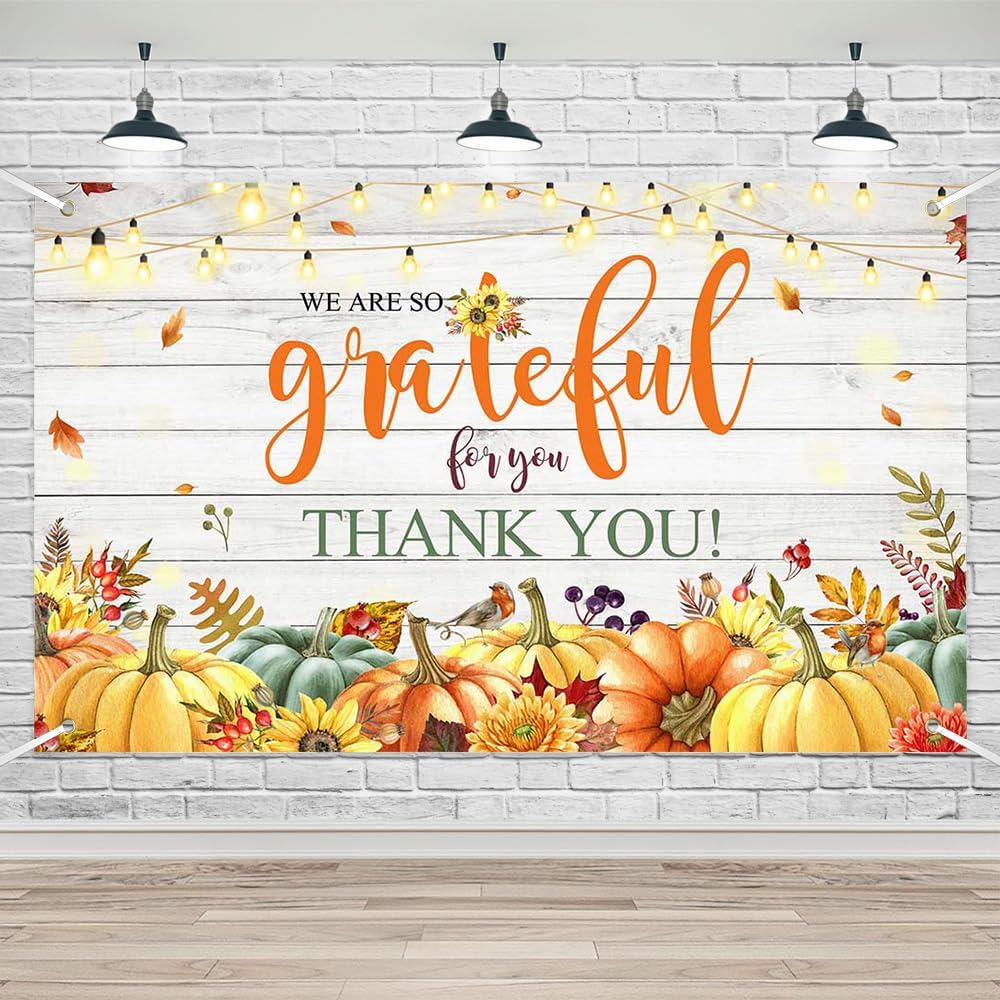 Amazon.com : Lofaris Thank You for All You Do Banner Backdrop Fall ...