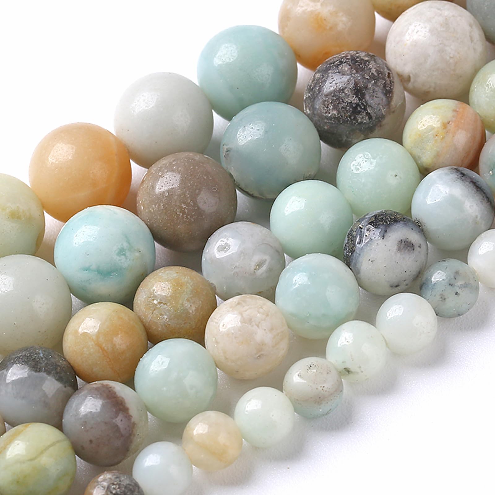 Perles en amazonite naturelle de 8 mm pour création de collier, bracelet et bijou DIY
