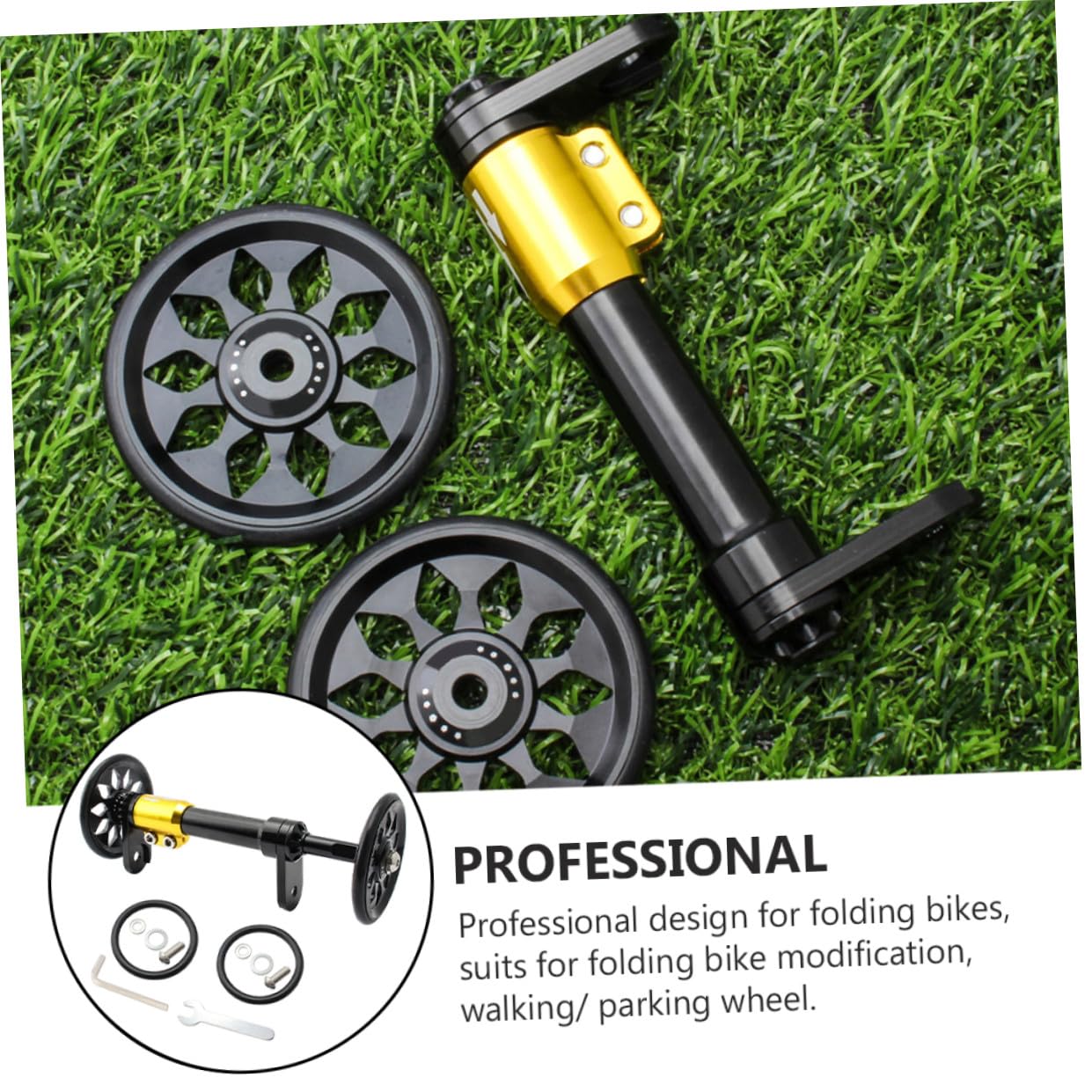 KOMBIUDA Barra Di Estensione Easy Wheel Robusto Portabici Pieghevole 13 Pezzi Parti in Alluminio Nero
