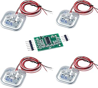 4pcs 50kg Load Cell Half Bridge Strain Gauge Human Body Scale Digital Weighting Sensor + 1pc HX711 AD Amplifier Weight Module for Arduino