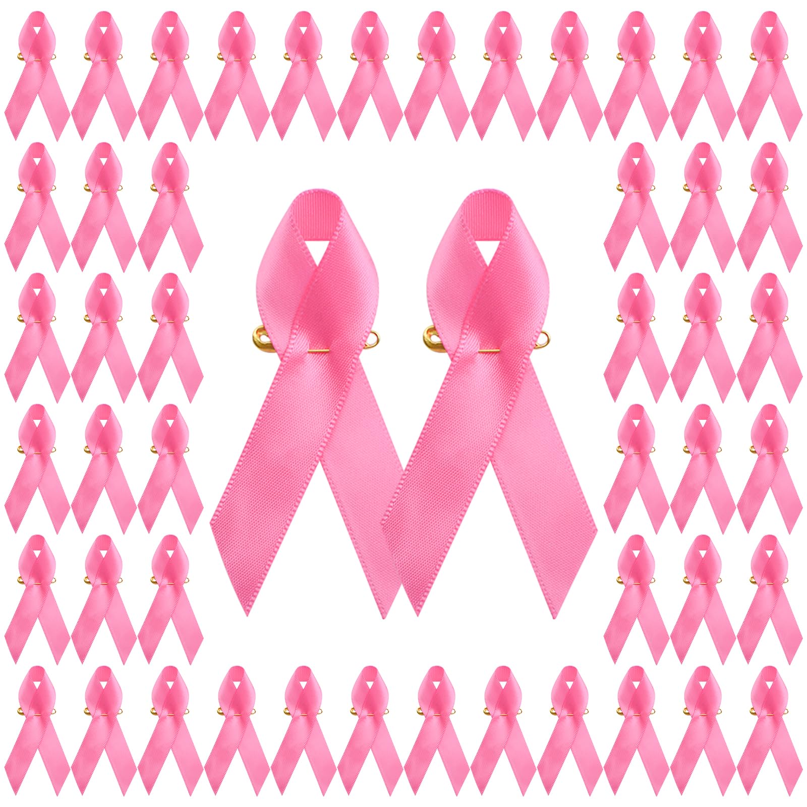 100 Pcs Octobre Rose Pins ÉPingles En Octobre Rose Broche Ruban Cancer