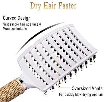 2 Pack Detangling Brushes for Women & Kids, Wet & Dry Hair, All Hair Types