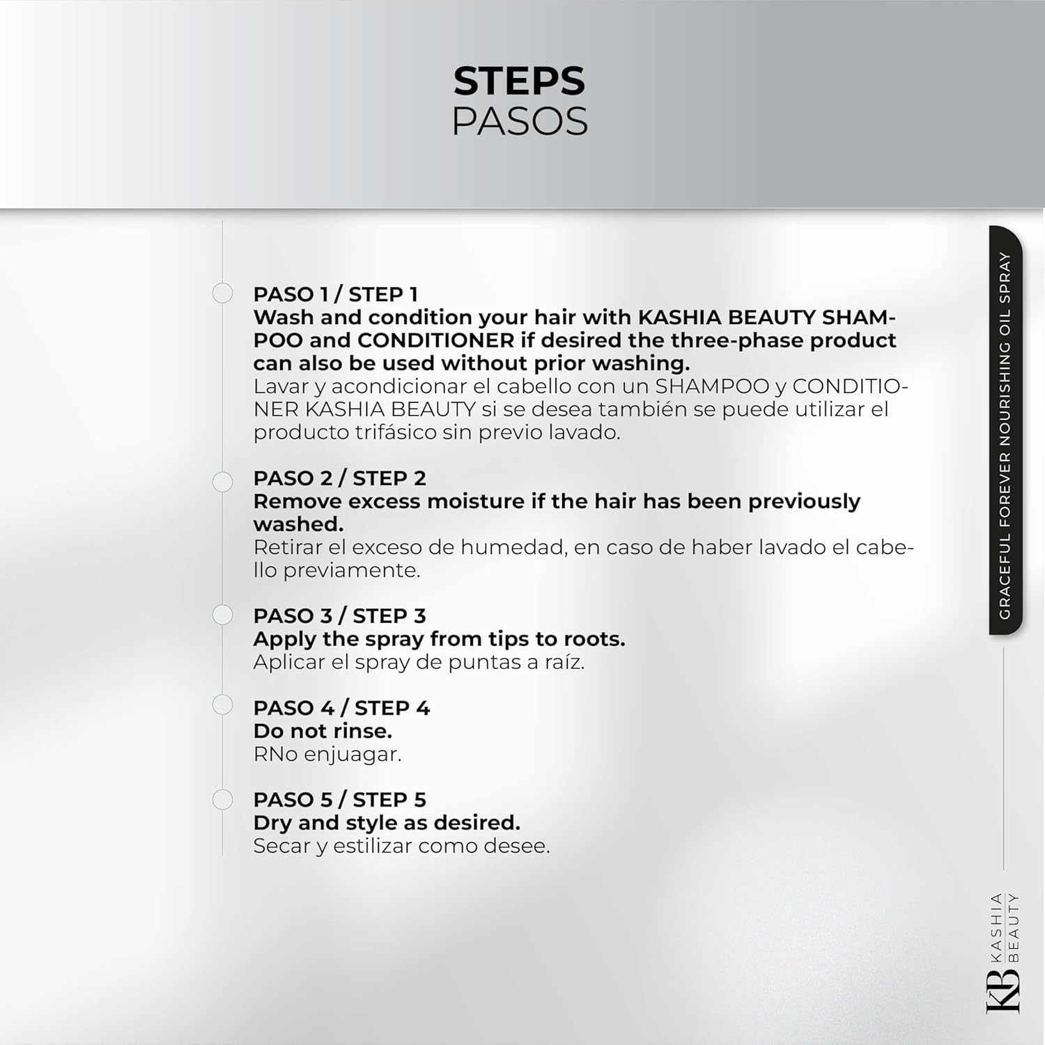 Kashia Beauty Graceful Forever Nourishing Oil Spray 9.6 oz – Leave-In Three-Phase Treatment with Nano Technology – Hydrating Detangler & Thermal Protector for Radiant Healthy Hair - Image 6