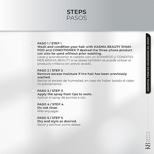 Miniatura 6 de Kashia Beauty Graceful Forever - Spray de aceite nutritivo para siempre, 9.6 onzas, tratamiento trifásico sin enjuague con tecnología nano,