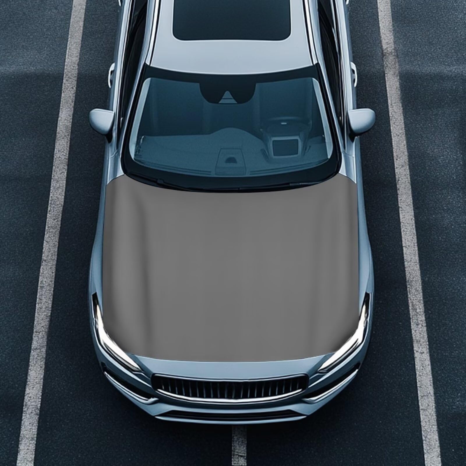Renewold Gray Car Hood Cover Protector Hood Covers for Cars Hood Wrap Blanket Women Men Automotive Exterior Accessories Decor for Most Sedan Small SUV Truck