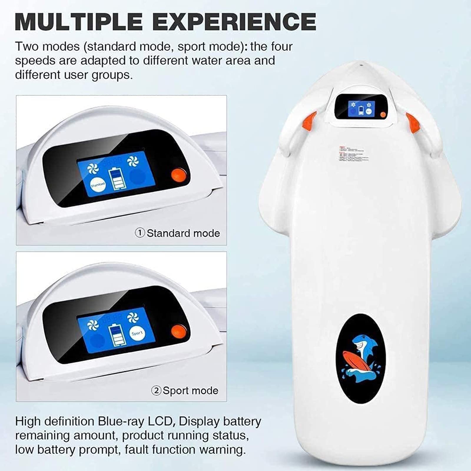 Patinete eléctrico de hélice para tabla de surf para natación y surf, diseño somatosensorial inteligente, capacidad de la batería 12 AH, ideal para actividades acuáticas de adultos