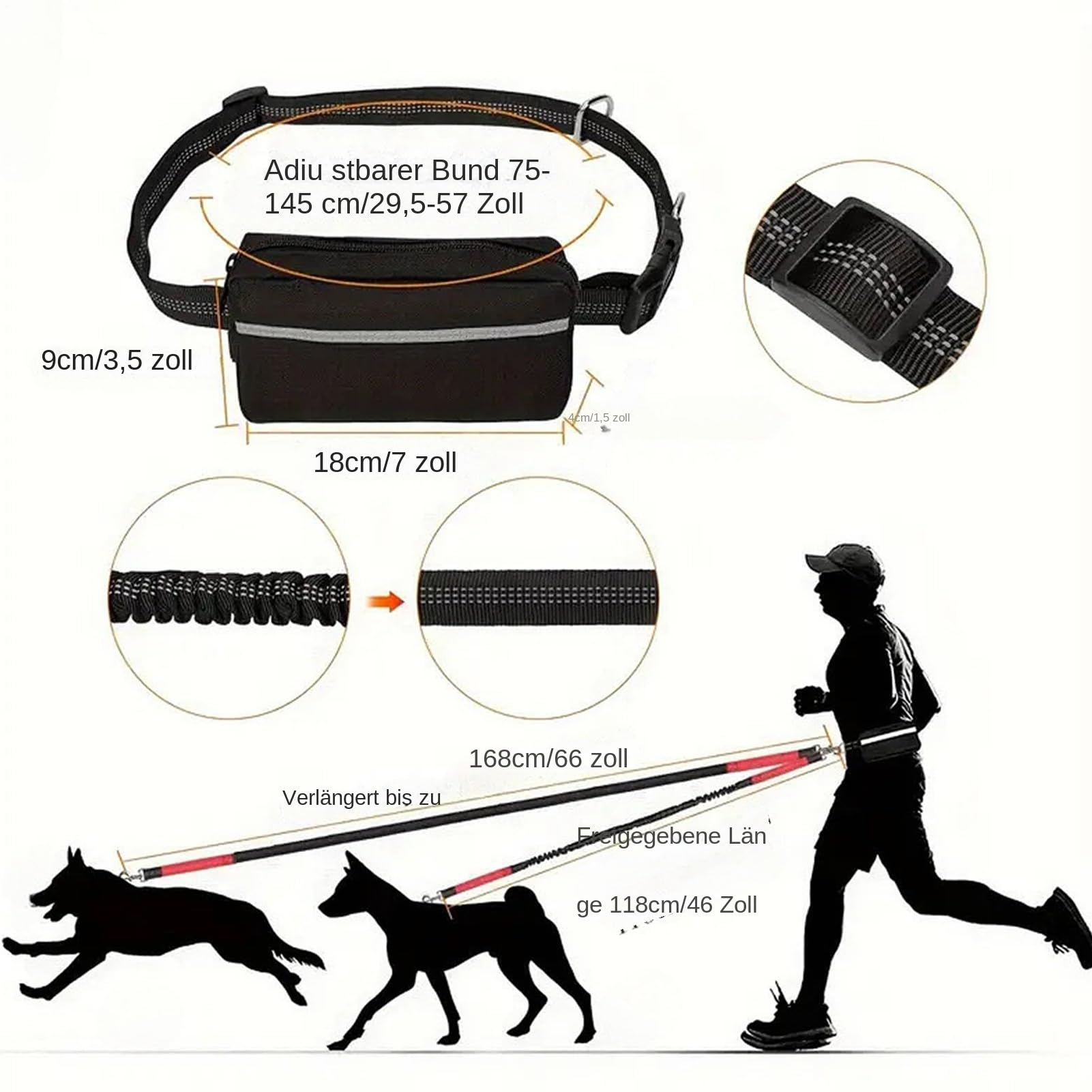 Longe Pour Chien Sangle Corde Chien Réfléchissante et Ajustable