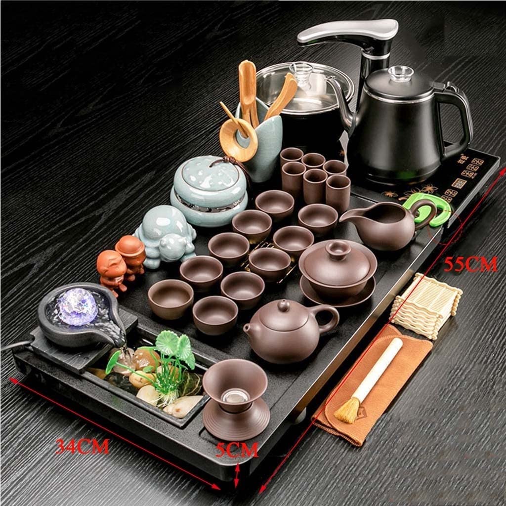 Chiński Zestaw Do Herbaty Kung Fu, Chiński Ceramiczny Zestaw Do Herbaty Kung Fu, Taca Z Litego Drewna Do Herbaty, Kuchenka Elektryczna, Filiżanka Do Herbaty, Ceremon