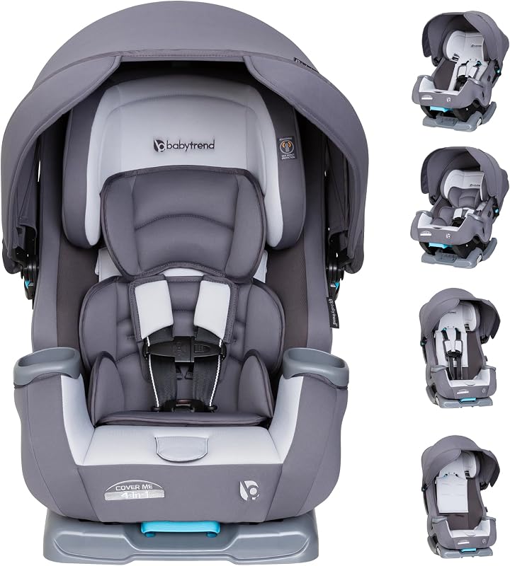 Baby Trend Cover Me™ Asiento de auto convertible 4 en 1, Vespa – Cubierta incorporada, sistema de crecimiento de 4 etapas, acolchado cómodo de felpa, reclinación de múltiples posiciones