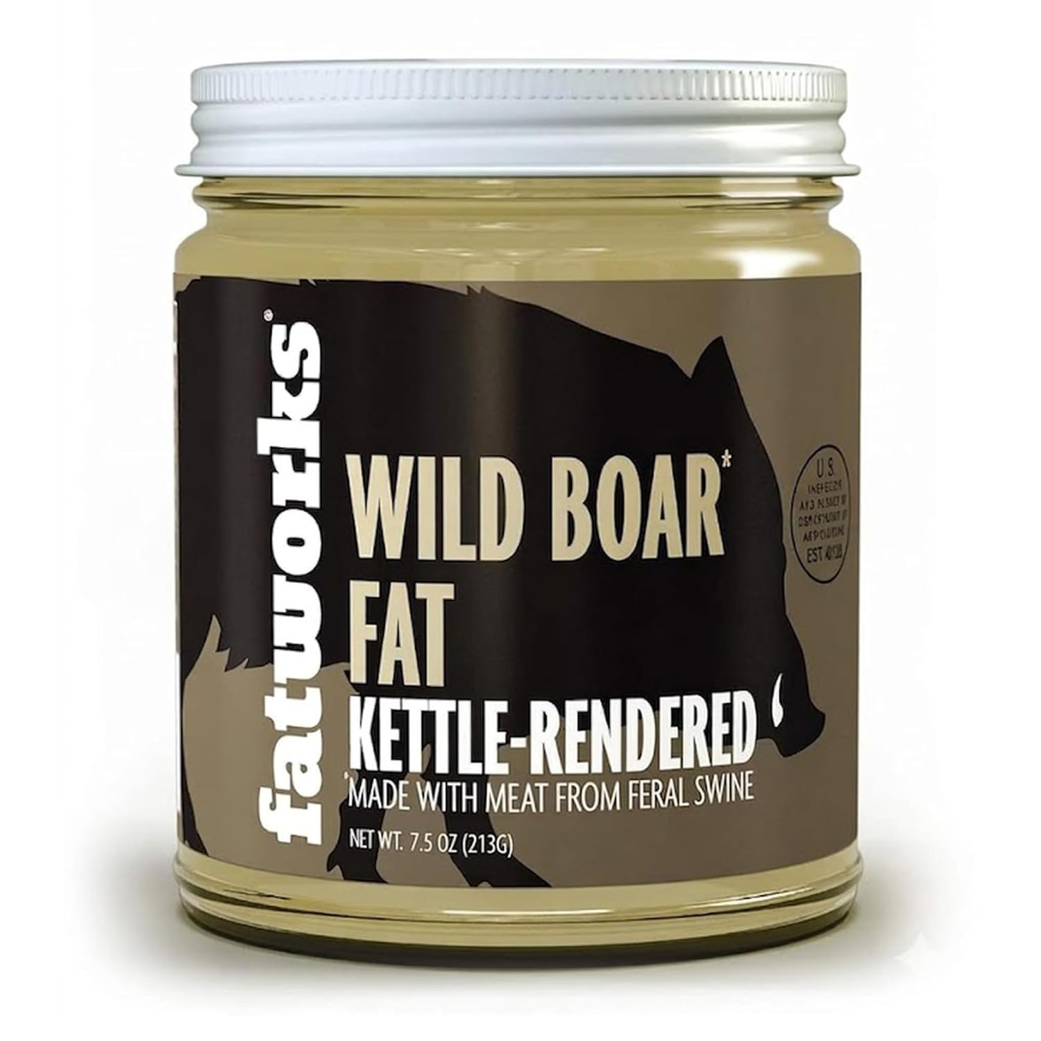 Fatworks, Premium Wild Boar Lard, Rich Flavor, Gourmet and Delicious, WHOLE30 APPROVED, KETO, PALEO 7.5 oz.