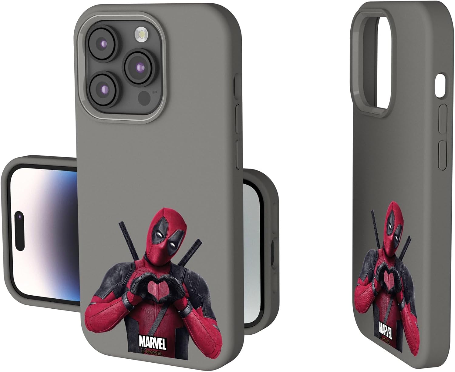 Keyscaper Marvel Deadpool Badge Soft Touch Cell Phone Case for iPhone 14