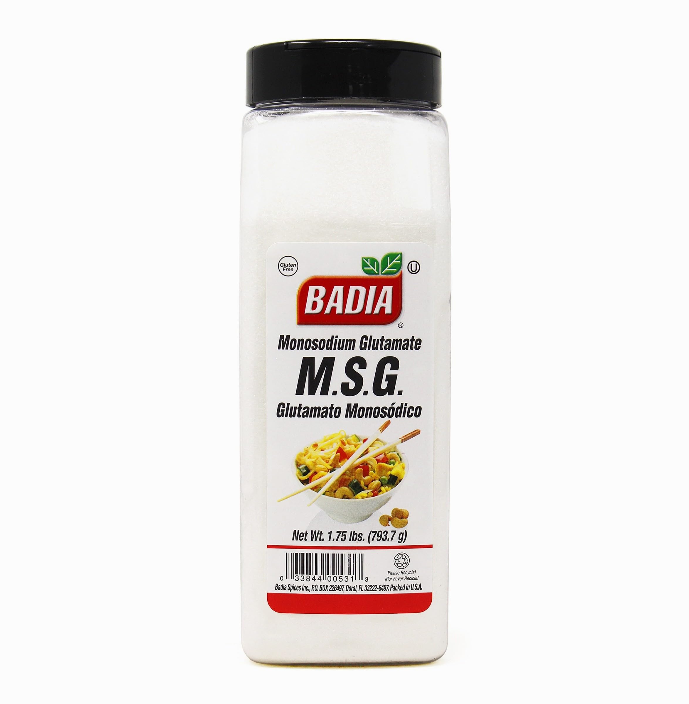 Badia 1.75 lbs Bottle-Monosodium Glutamate MSG/Glutamato Monosodico Kosher