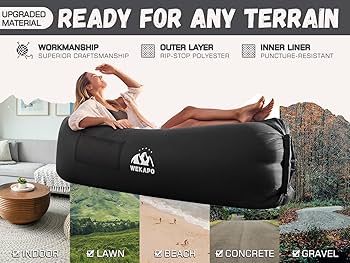WEKAPO エアラウンジチェア 　エアベッド Amazon.com: WEKAPO Inflatable Couch with Pump - Easiest