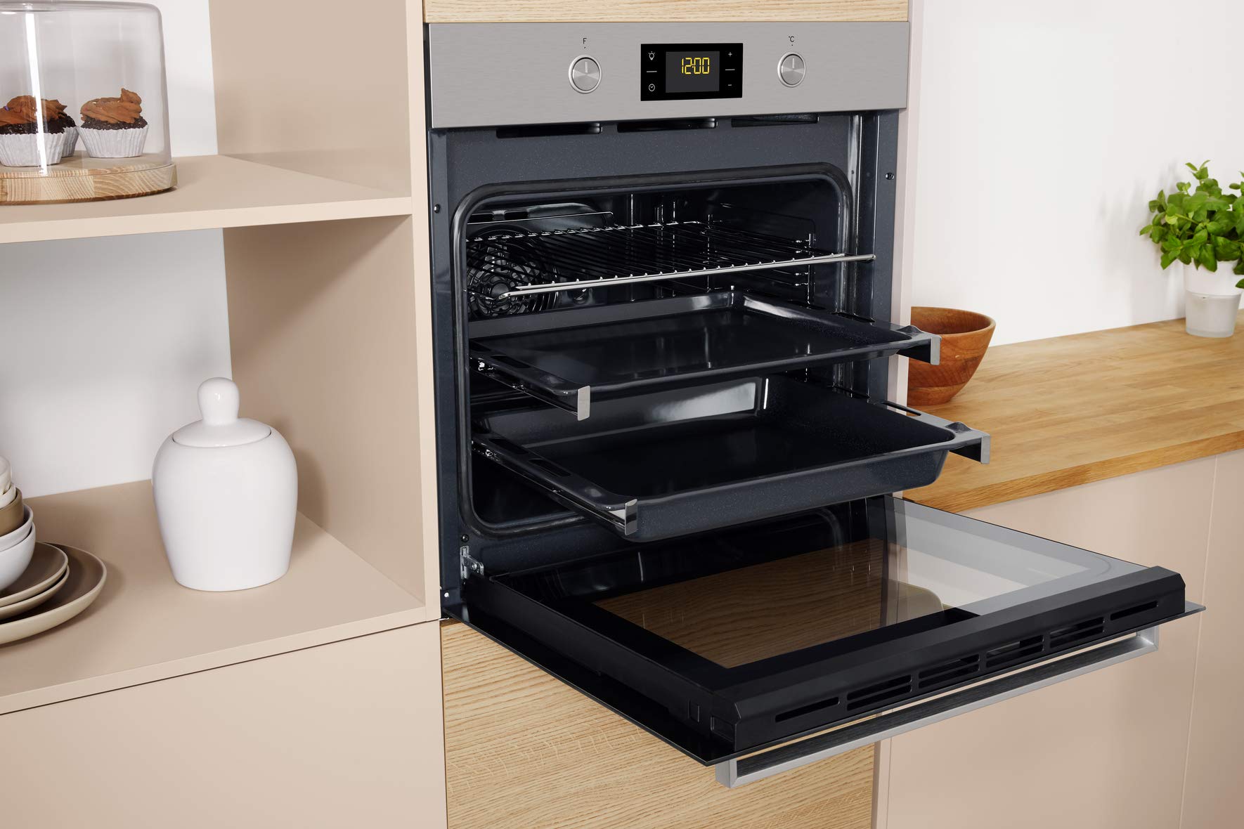 Privileg PBWR6 OH5V2 Einbau-Backofen 71 L Edelstahl Hydrolyse Multifunktions-Umluftbackofen Schwarz