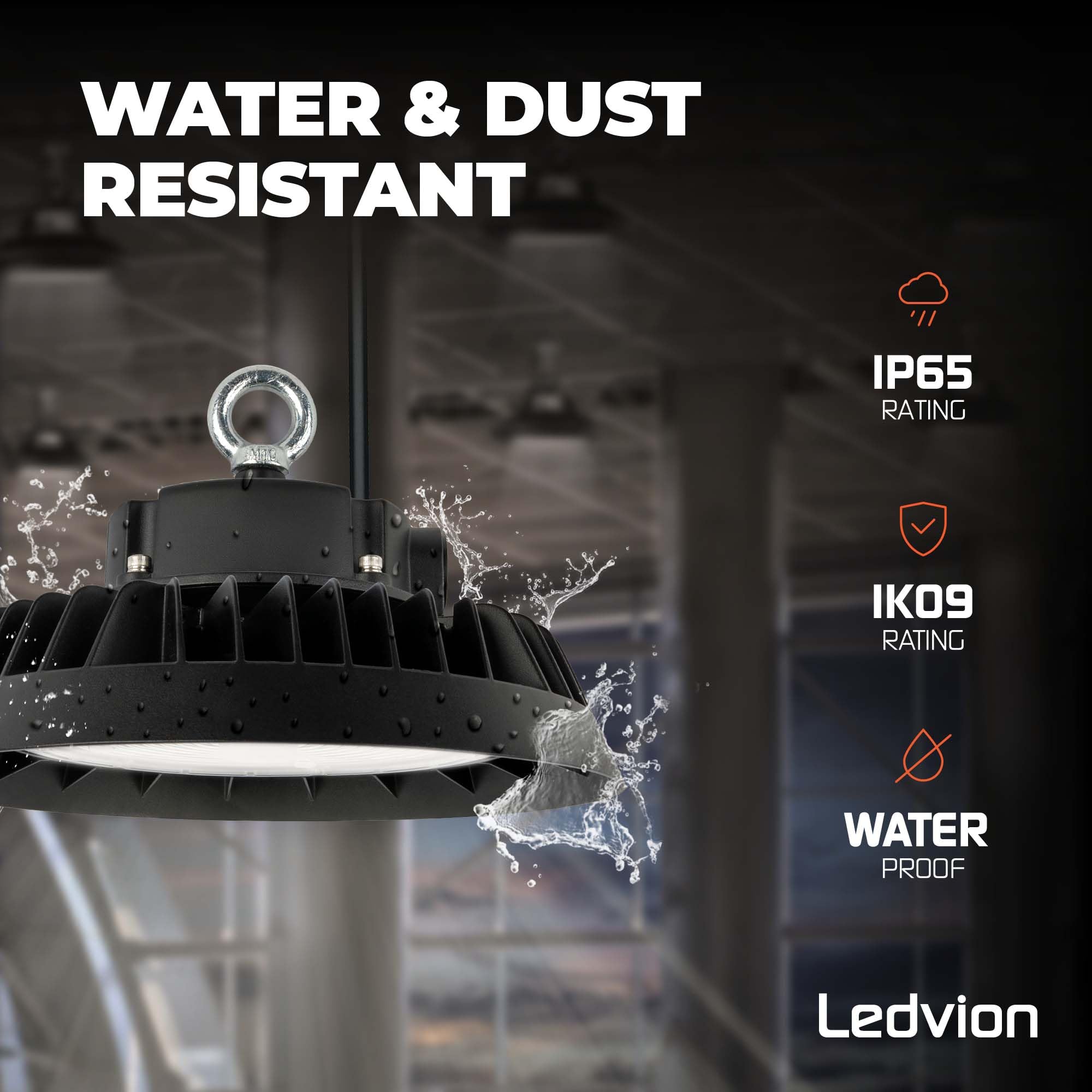 Ledvion - LED High Bay 150W ściemniana, Power Switch, 6500K, 185lm/W, IP65