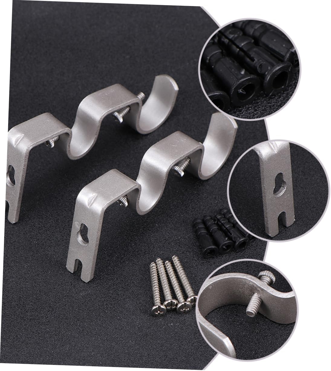 Curtain Accessories Double Rod Bracket Window Dressing Hardware Iron Brackets Drapery Rod Holders