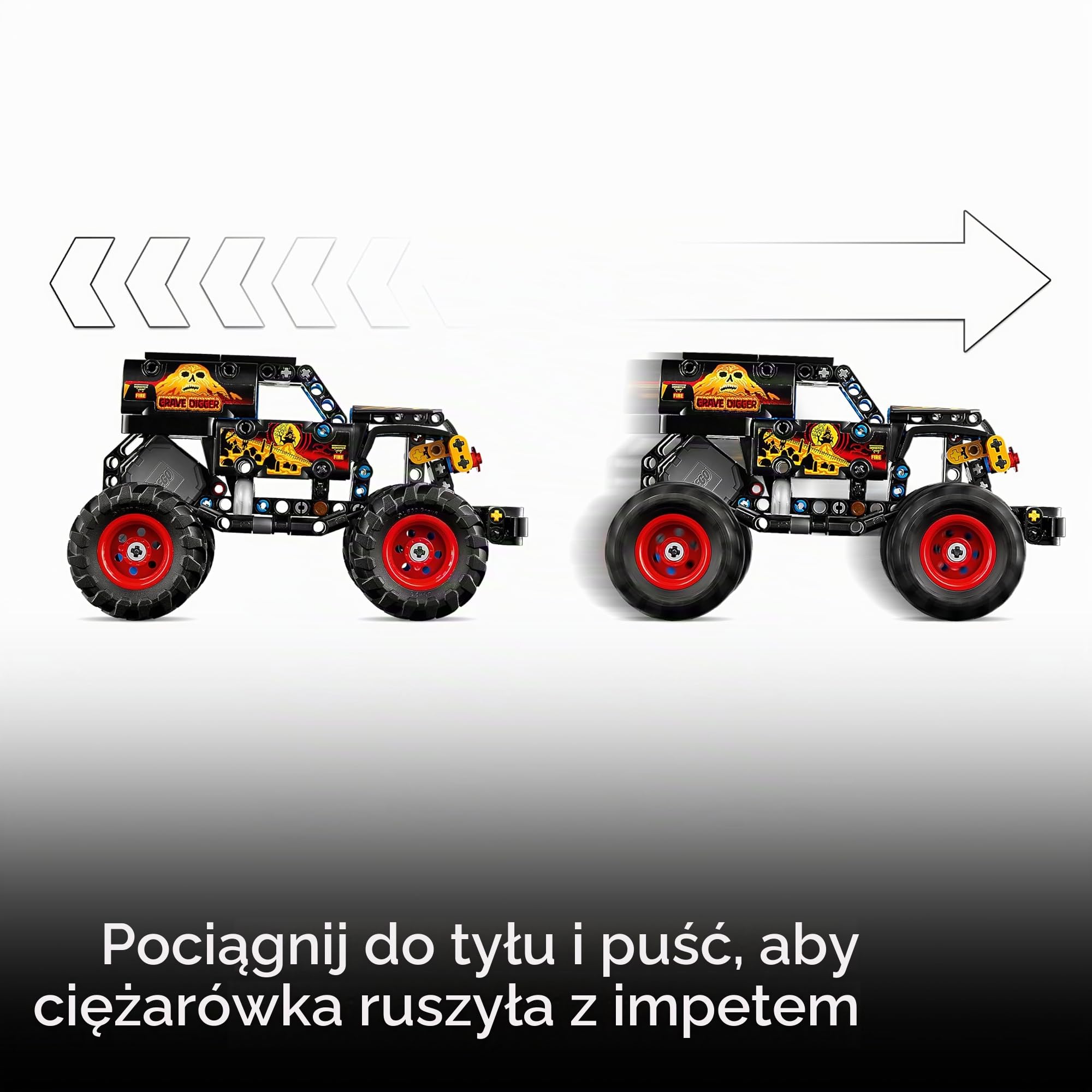 Lego Monster Jam Bundle 42219 & 42220 - Lego Sparkle Smash i Grave Digger, w zestawie płytka z nadrukiem