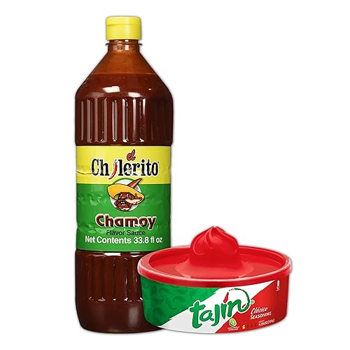 El paquete definitivo de condimentos mexicanos Incluye un condimento tajín de 423 onzas con borde de vidrio una botella de 338 onzas líquidas de