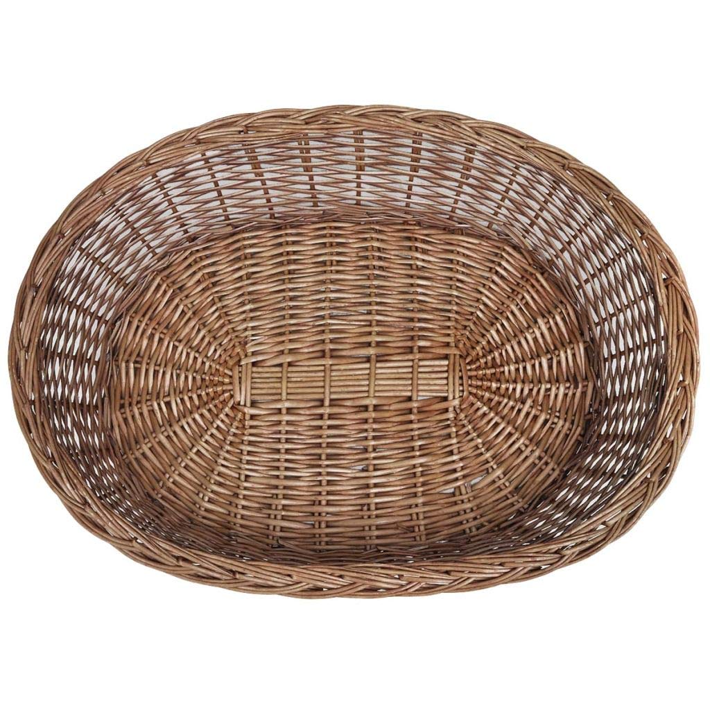 Tidyard Cesto per Cani in Vimini 90 cm/70 cm,Lettino in Vimini Naturale 90 cm/70 cm,Cuccia per Cani in Vimini 90/70 cm