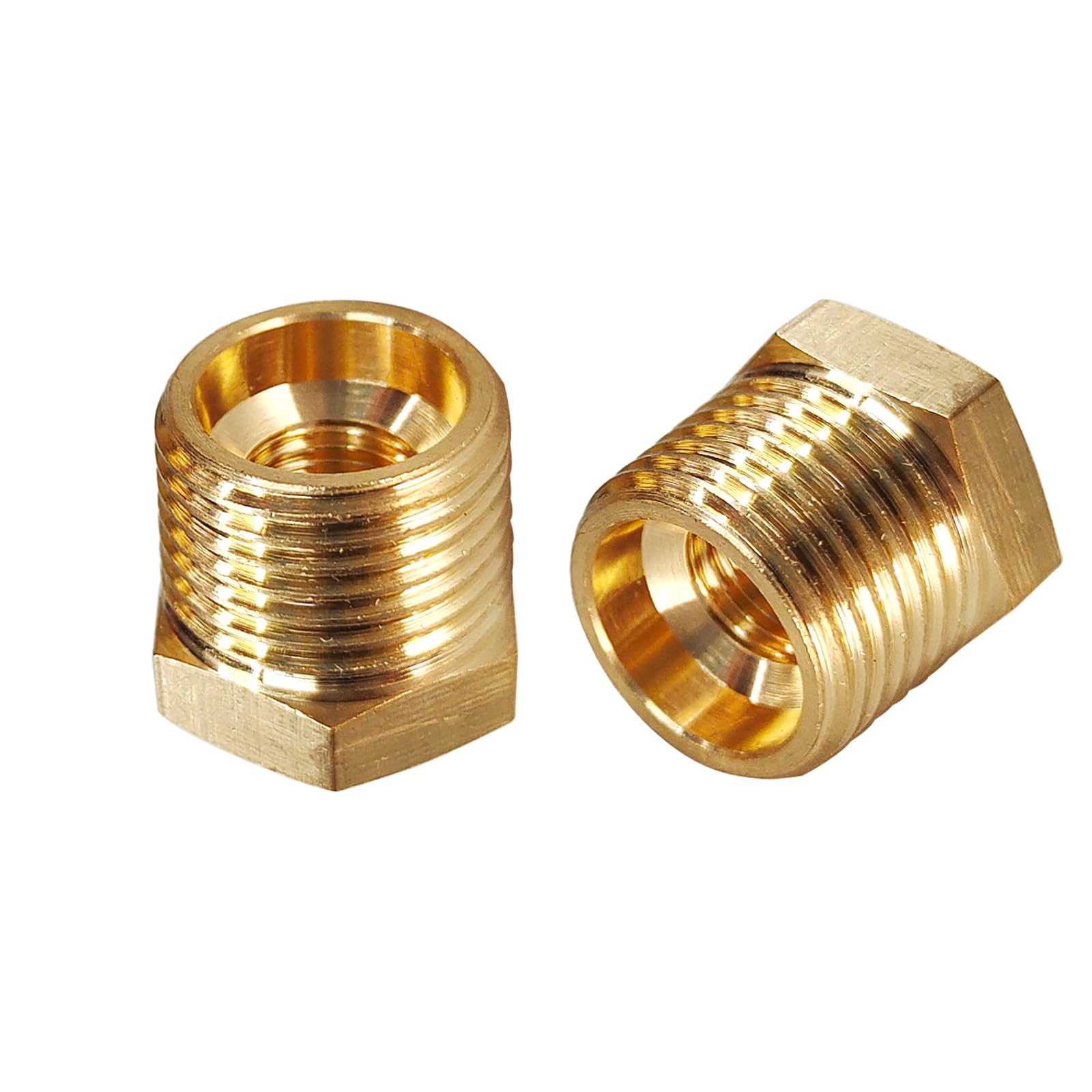 2 Pcs Brass Bushing 3/8" Male to 1/8" Female, 3/8" to 1/8" NPT Adapter Hex Brass Reducing Pipe Adapter Fitting Pipe Hose Tube Adapter Convert