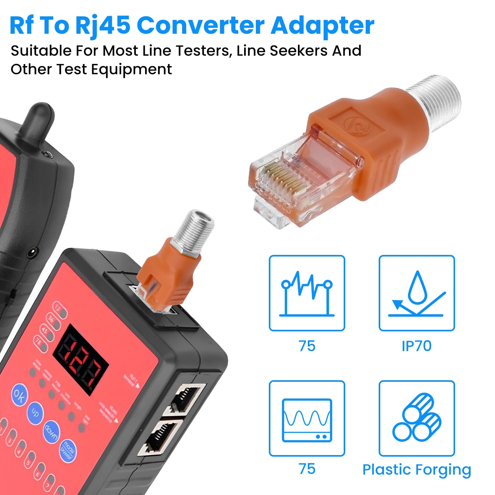 4 x F-Buchse auf RJ45-Stecker, Koaxial-Konverter, Ethernet-Adapter