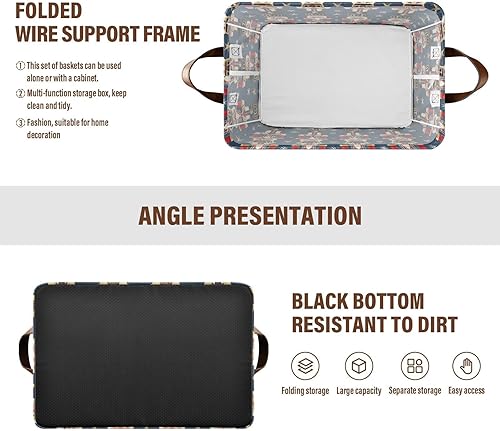 Miniatura 4 de Nutcracker Cartoon Soldier Foldable Storage Basket Fabric Storage Bins with Handles Organizing Shelf Clothes Home Office for Shelves Closet cajas