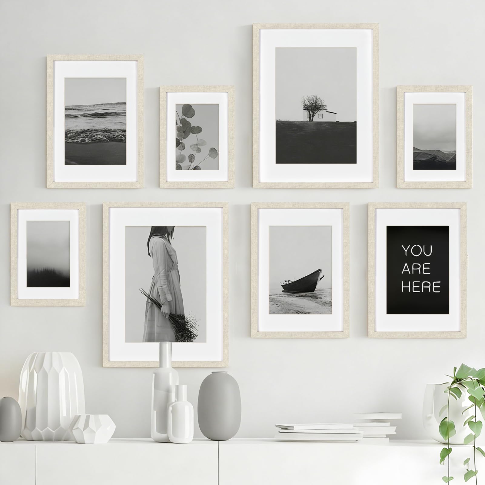 Lot de 3 cadres photo 30 x 40 cm, affichage A4 avec passe-partout ou image 30 x 40 cm sans passe-partout