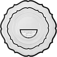 Vista 19 de Plasticpro Juego de 64 piezas de elegantes platos de plástico desechables incluye 32 platos de cena y 32 platos para ensalada, vajilla resistente